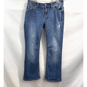Miss Me Jeans Y2K Distressed Sequin Studded Bootcut Womens size 30 Blue Denim